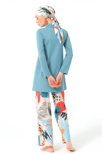 Pers Yeşili Okyanus Tam Kapalı Tesettür Mayo 23667-25 - 5