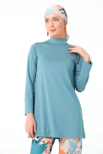 Pers Yeşili Okyanus Tam Kapalı Tesettür Mayo 23667-25 - 6