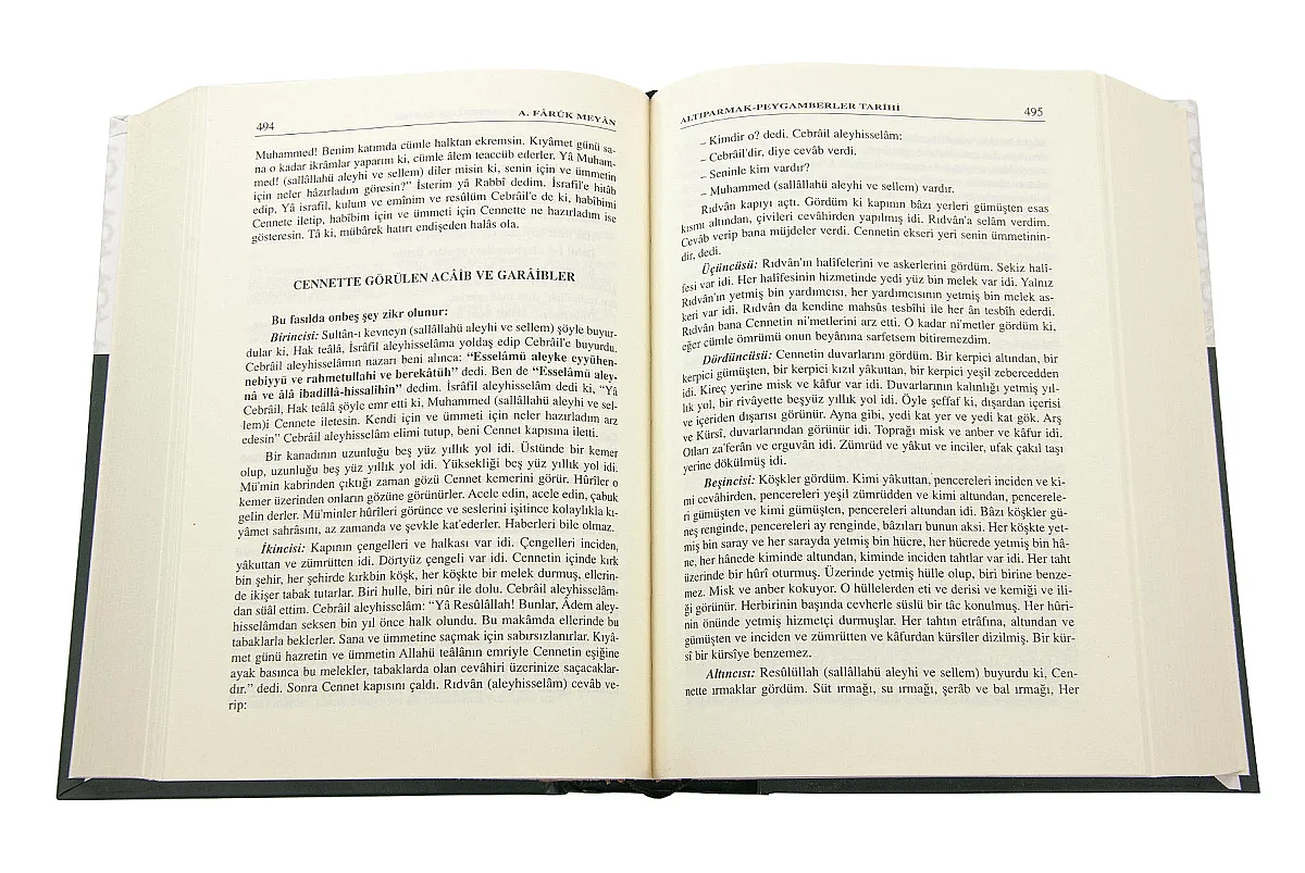 Peygamberler Tarihi Kitabı A. Faruk Meyan Ciltli - Büyük Boy - Yeşil - 5