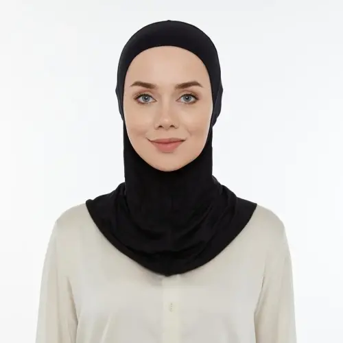 Pratik Boyunluklu Tesettür Hijab Bone Siyah 