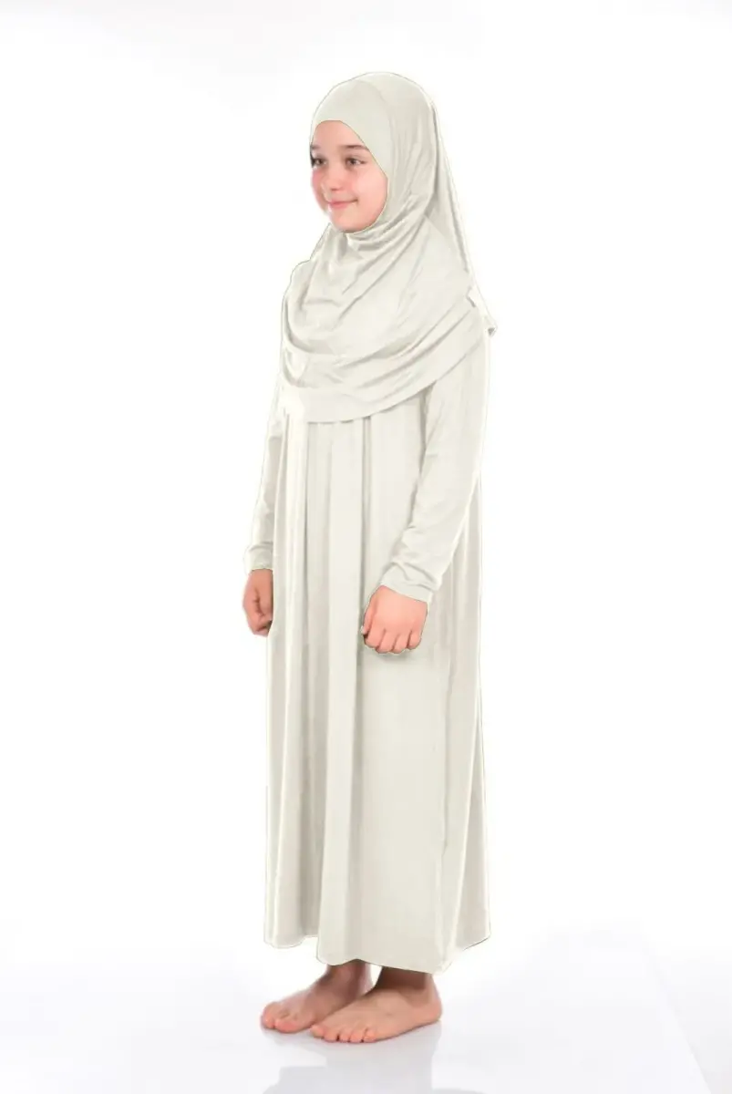 Pratik Çocuk Namaz Elbisesi 8-12 Yaş Bej - 2