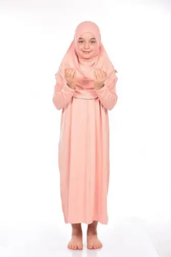 Pratik Çocuk Namaz Elbisesi 8-12 Yaş Neon 