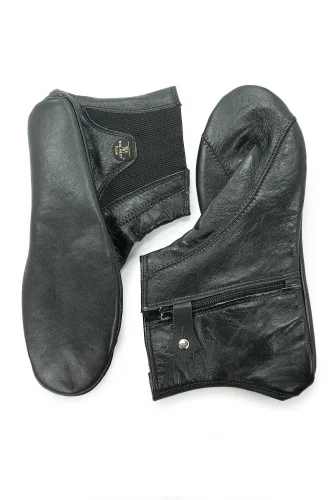 Pratik Fermuarlı, Nefes Alabilen, Su Geçirmez Deri Mest Çorap Siyah - 4