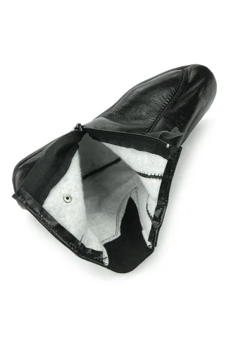 Pratik Fermuarlı, Nefes Alabilen, Su Geçirmez Deri Mest Çorap Siyah - 9