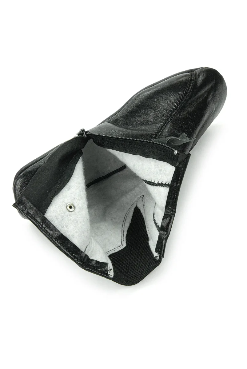 Pratik Fermuarlı, Nefes Alabilen, Su Geçirmez Deri Mest Çorap Siyah - 9