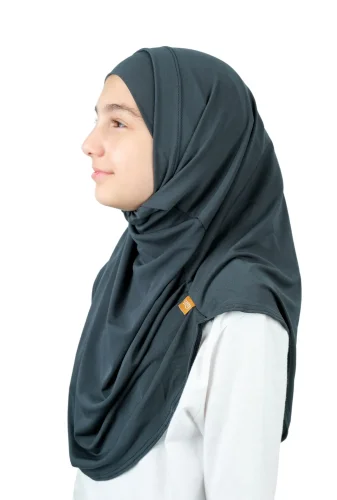 Pratik Hazır Geçmeli Boneli Çocuk Şal Antrasit - 3