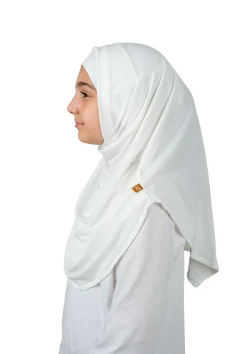 Pratik Hazır Geçmeli Boneli Çocuk Şal Beyaz - 5