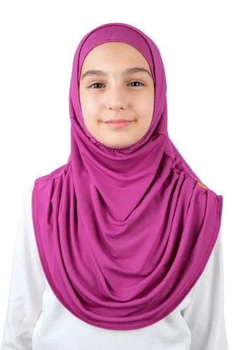 Pratik Hazır Geçmeli Boneli Çocuk Şal Fuşya 