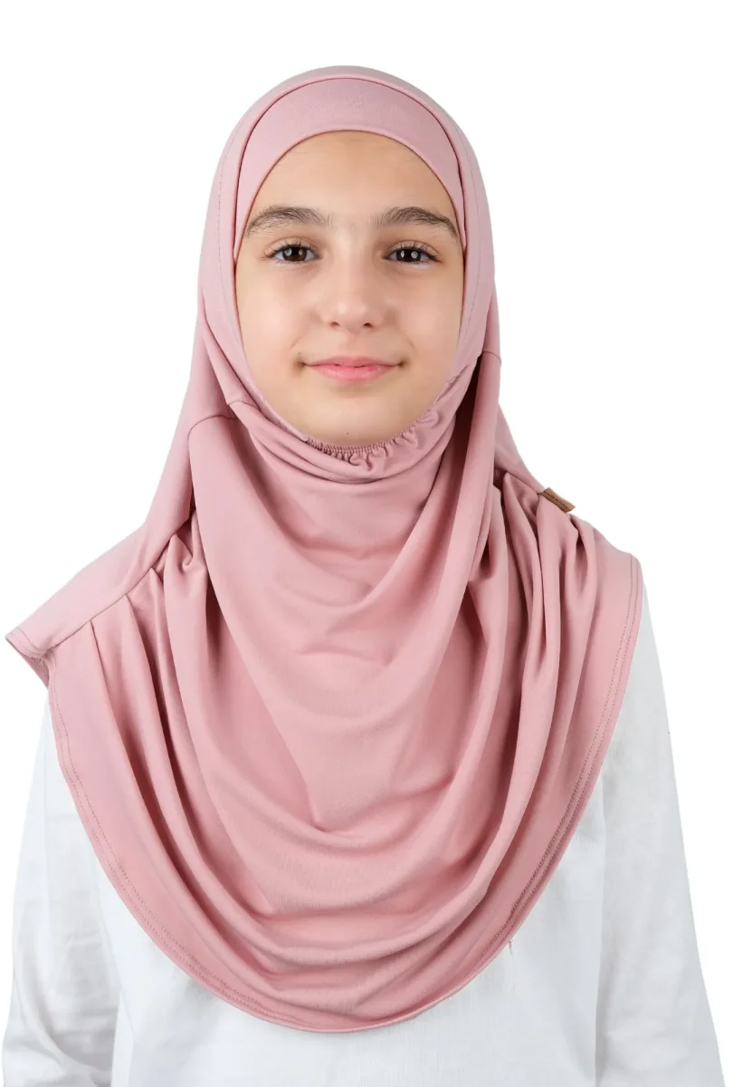 Pratik Hazır Geçmeli Boneli Çocuk Şal Pembe - 1