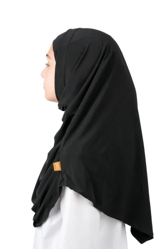 Pratik Hazır Geçmeli Boneli Çocuk Şal Siyah - 5
