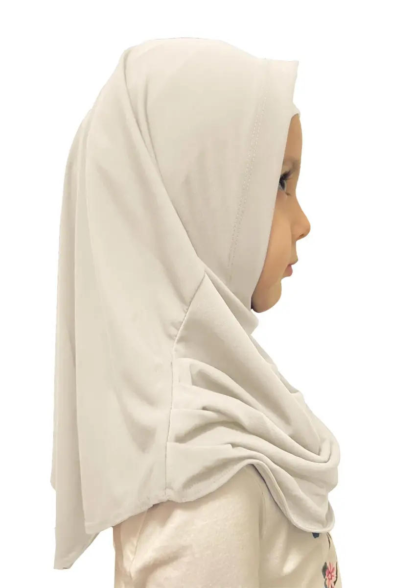 Pratik Hazır Geçmeli Çocuk Eşarp Bej - 2