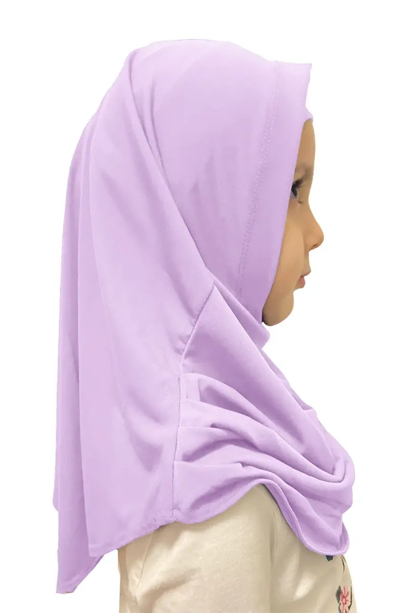 Pratik Hazır Geçmeli Çocuk Eşarp Lila - 2