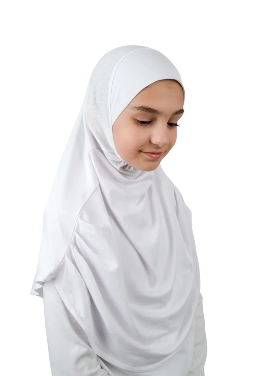 Pratik Hazır Geçmeli Çocuk Şal Beyaz - 4