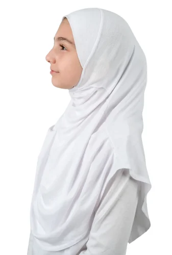 Pratik Hazır Geçmeli Çocuk Şal Beyaz - 6