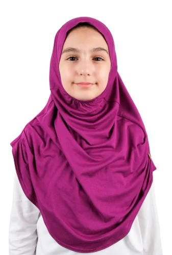 Pratik Hazır Geçmeli Çocuk Şal Fuşya 