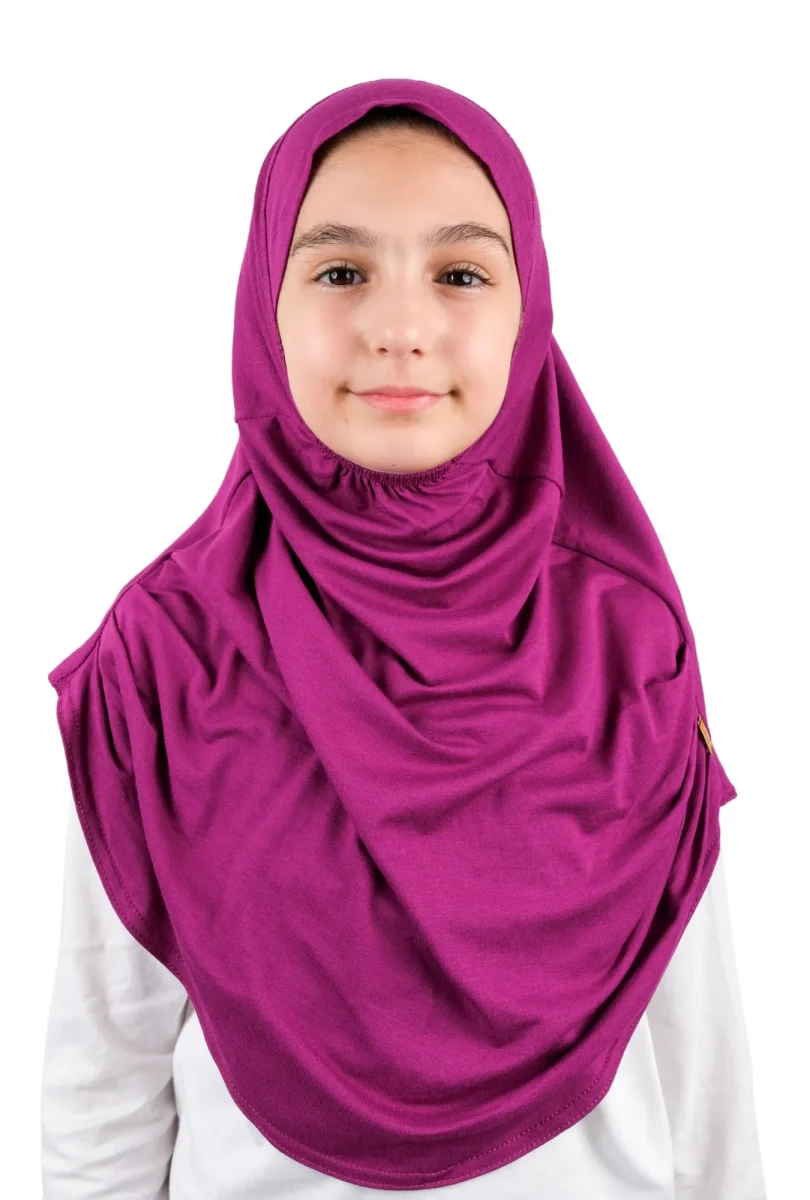 Pratik Hazır Geçmeli Çocuk Şal Fuşya - 1