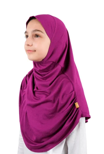 Pratik Hazır Geçmeli Çocuk Şal Fuşya - 3