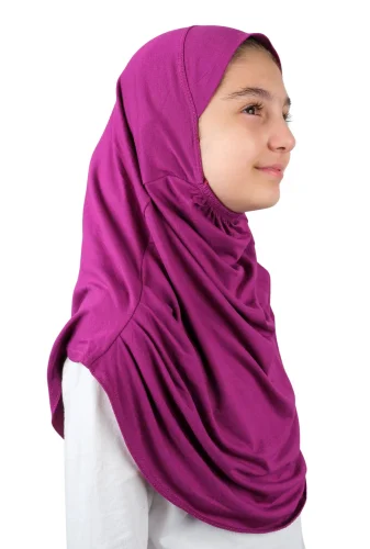 Pratik Hazır Geçmeli Çocuk Şal Fuşya - 5