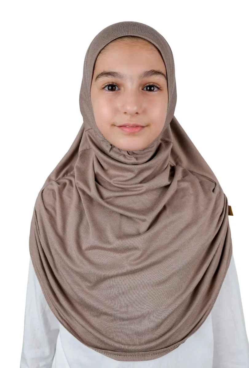 Pratik Hazır Geçmeli Çocuk Şal Kahve - 1