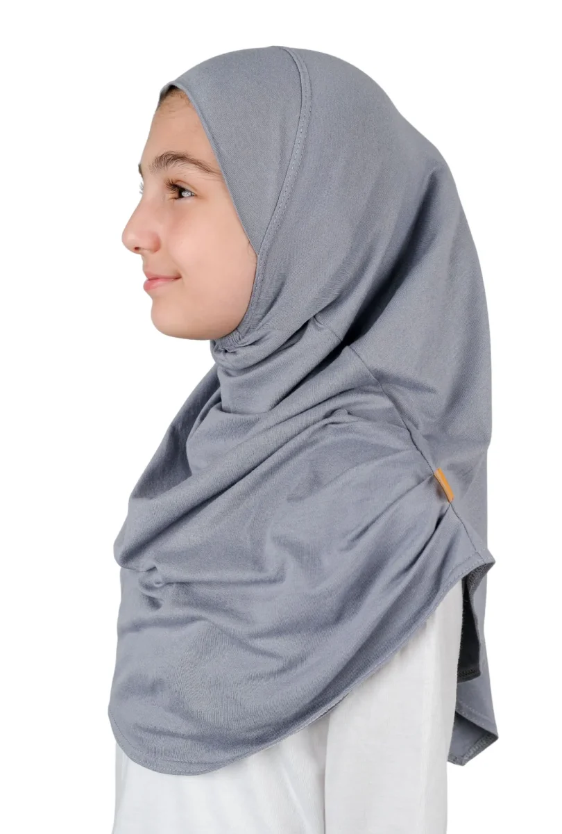 Pratik Hazır Geçmeli Çocuk Şal Koyu Gri - 3