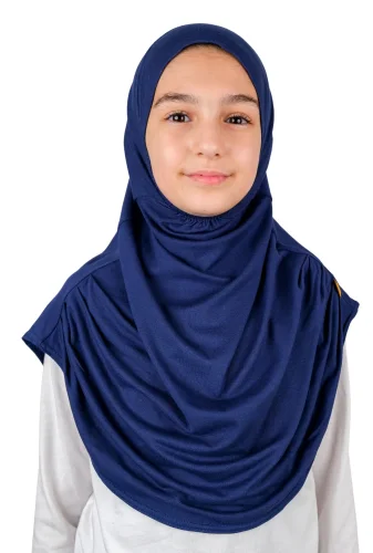 Pratik Hazır Geçmeli Çocuk Şal Lacivert 