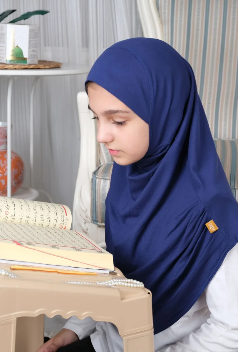 Pratik Hazır Geçmeli Çocuk Şal Lacivert - 6