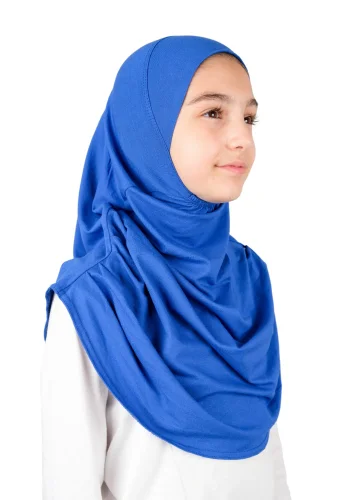 Pratik Hazır Geçmeli Çocuk Şal Mavi - 4
