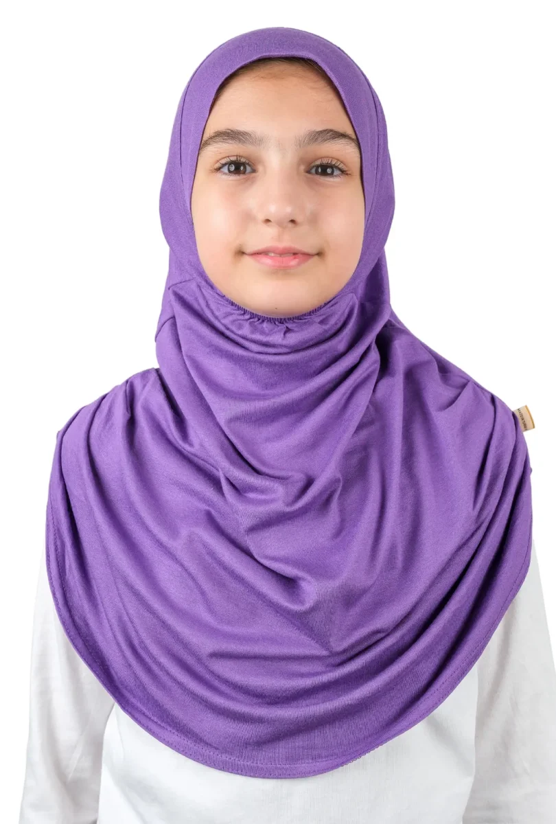 Pratik Hazır Geçmeli Çocuk Şal Mor - 1