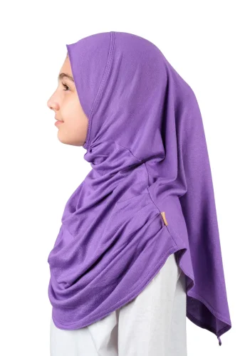 Pratik Hazır Geçmeli Çocuk Şal Mor - 3