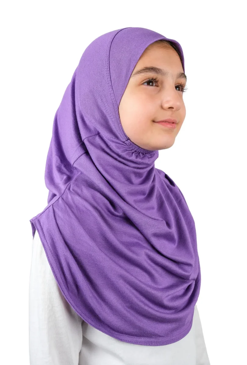 Pratik Hazır Geçmeli Çocuk Şal Mor - 7