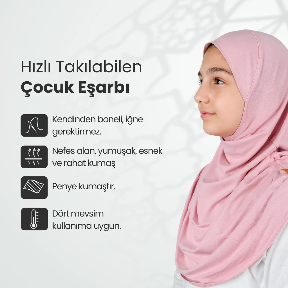 Pratik Hazır Geçmeli Çocuk Şal Pudra - 2