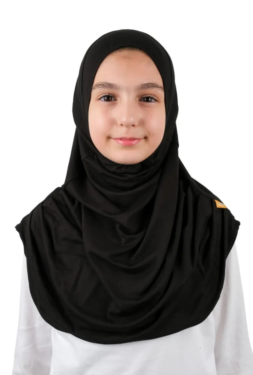 Pratik Hazır Geçmeli Çocuk Şal Siyah - 1