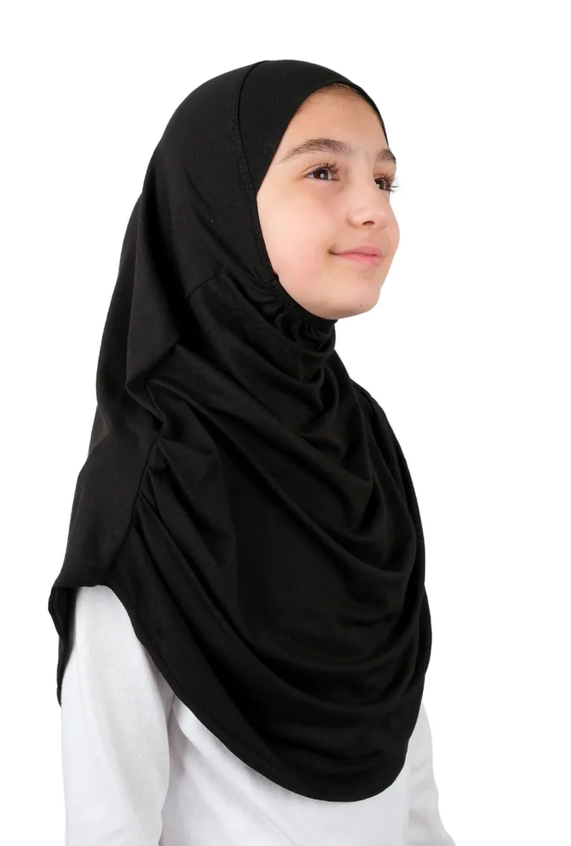 Pratik Hazır Geçmeli Çocuk Şal Siyah - 4