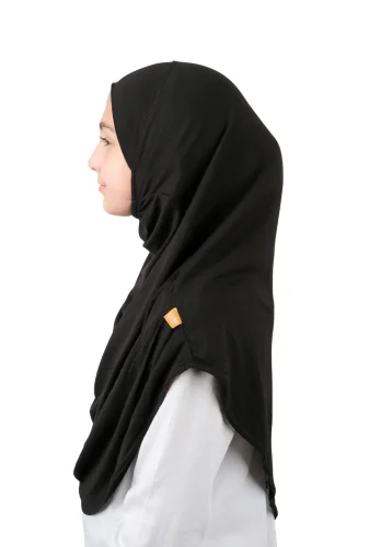 Pratik Hazır Geçmeli Çocuk Şal Siyah - 5