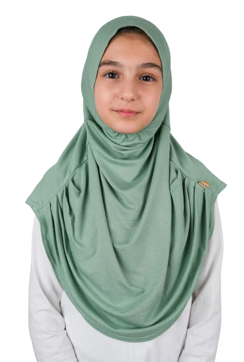 Pratik Hazır Geçmeli Çocuk Şal Yeşil - 1