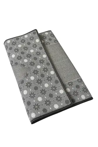 Prayer Rug with Back Support and Carrying Bag - Gray - 5