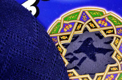 Prayer Cap (Dozen) Navy Blue - İhvan (1)