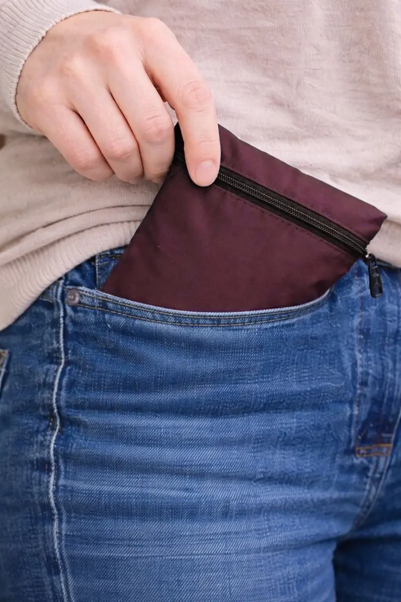 Pusulalı Cep Seccadesi - Bordo - 2