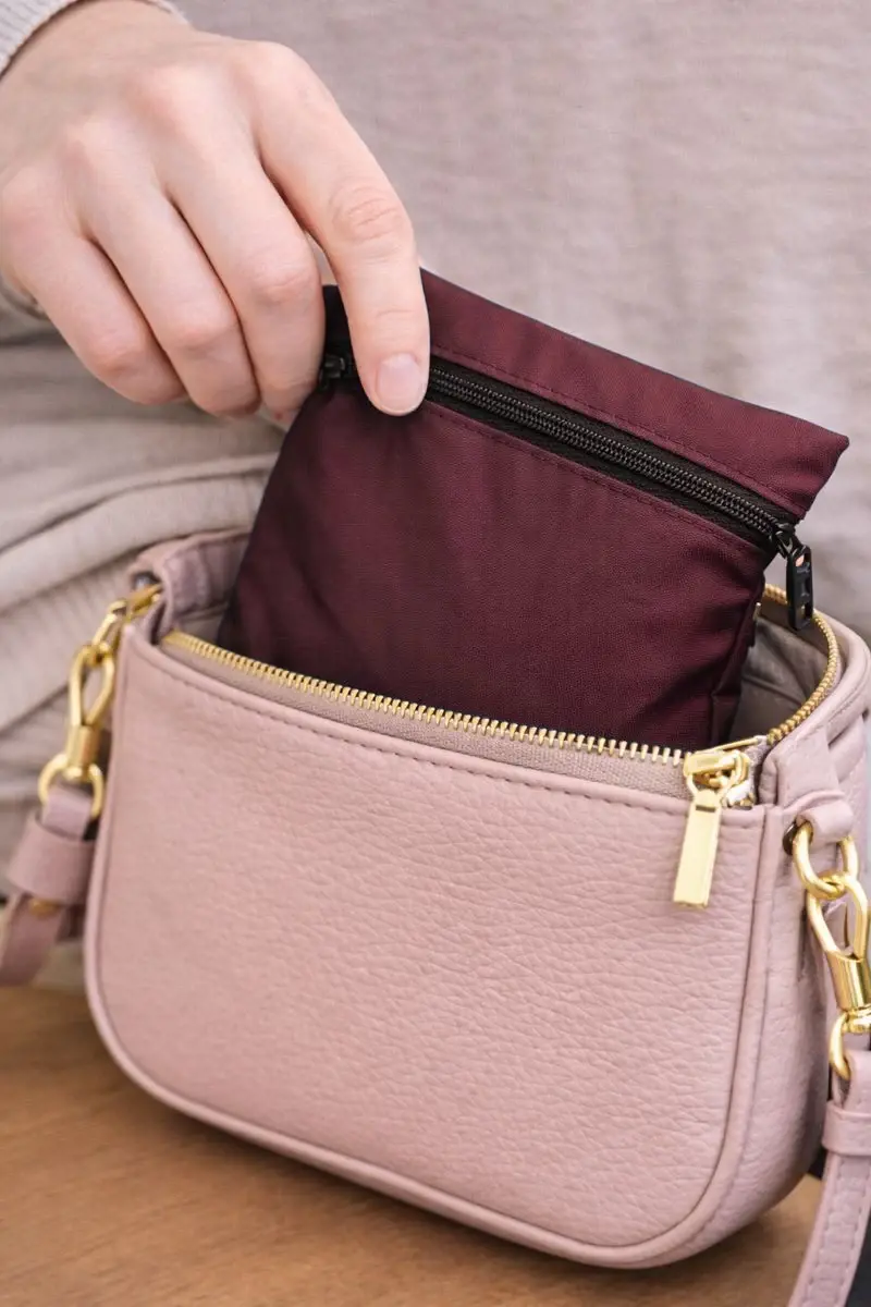 Pusulalı Cep Seccadesi - Bordo - 3