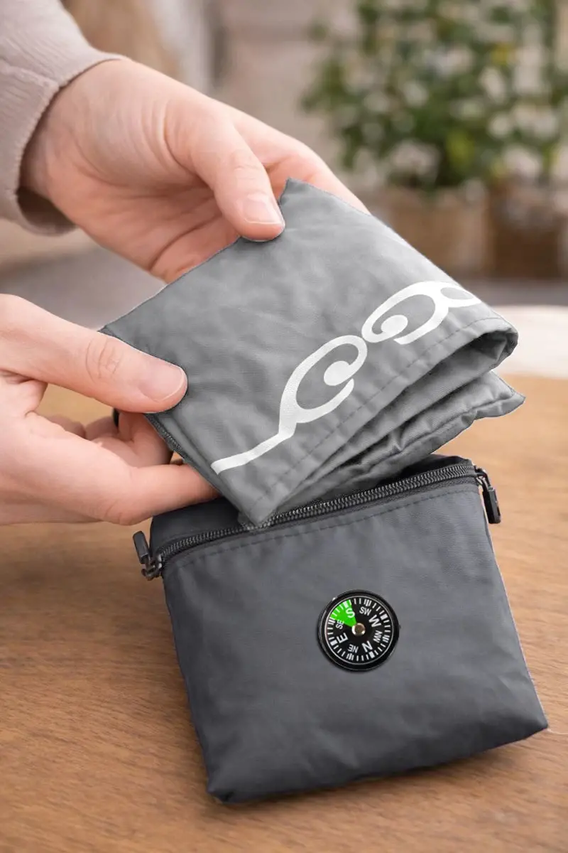 Pusulalı Cep Seccadesi - Gri Renk - 4