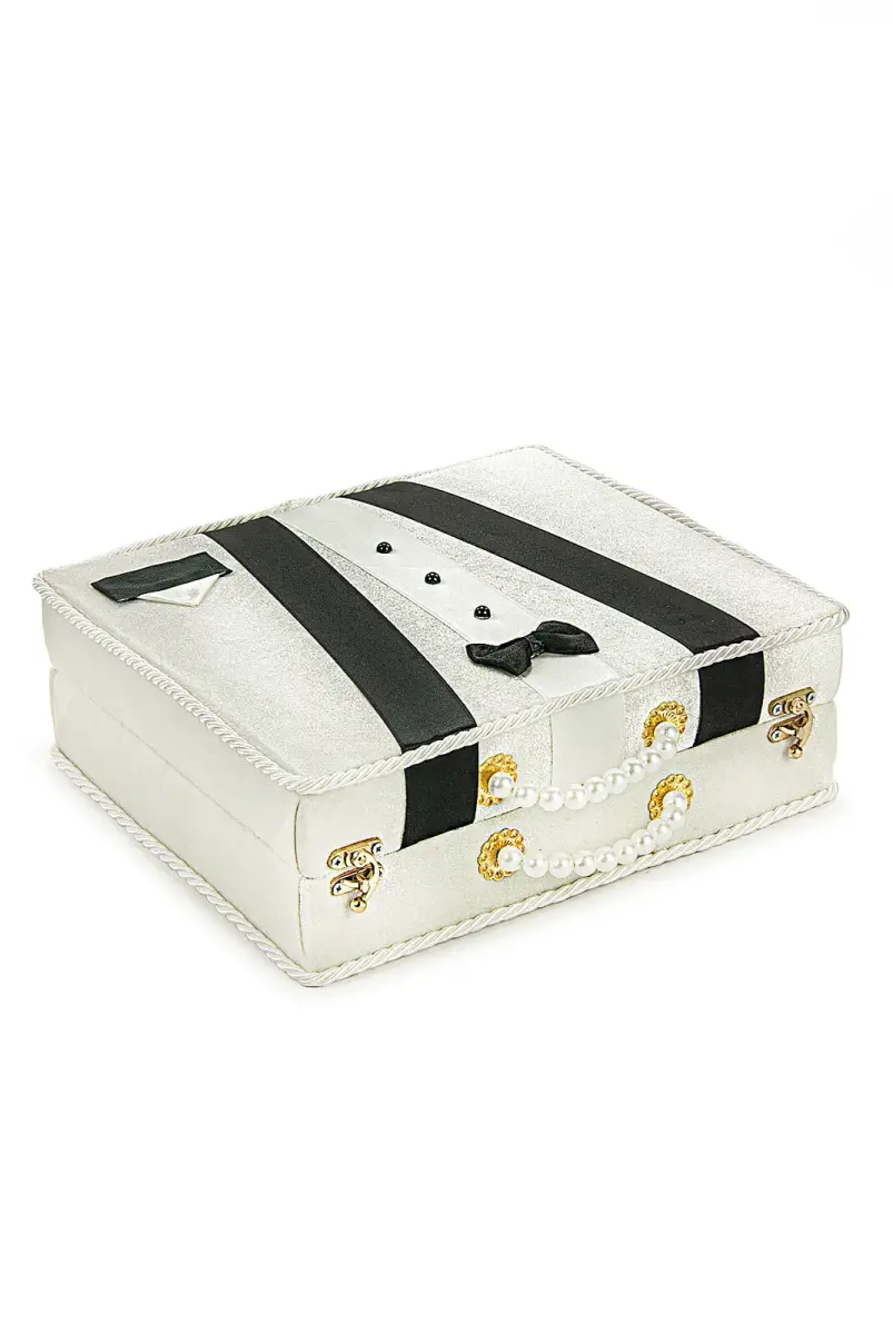 Quran Set Suitable for Groom's Bundle with Chest Dowry Prayer Rug Set White - 3