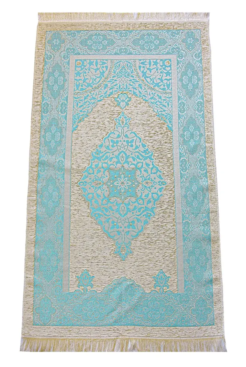 Quran with English Translation Medina Calligraphy and Prayer Rug Set Blue - 7