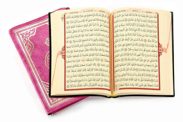 Quran Karim - Plain Arabic - Hafiz Boy - Conquest Publications - Pink - Computer-Lined - Thumbnail