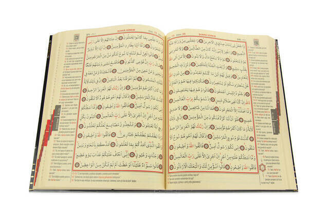 Quran Kerim Meali - Computer Lined - Rahle Boy - Kaaba Patterned - Haktan Publications - Computer Lined