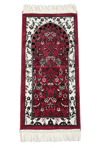 Ravza Desenli Küçük Boy Seccade - Kırmızı - 1