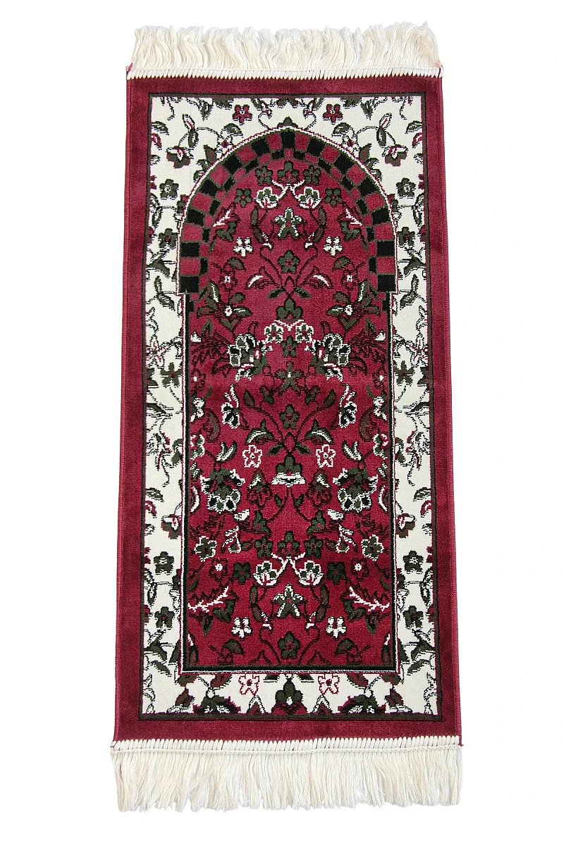 Ravza Desenli Küçük Boy Seccade - Kırmızı - 1