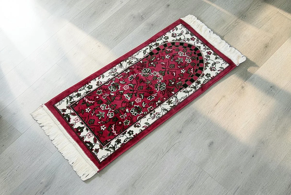 Ravza Desenli Küçük Boy Seccade - Kırmızı - 3