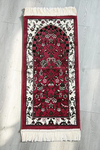 Ravza Desenli Küçük Boy Seccade - Kırmızı - 5