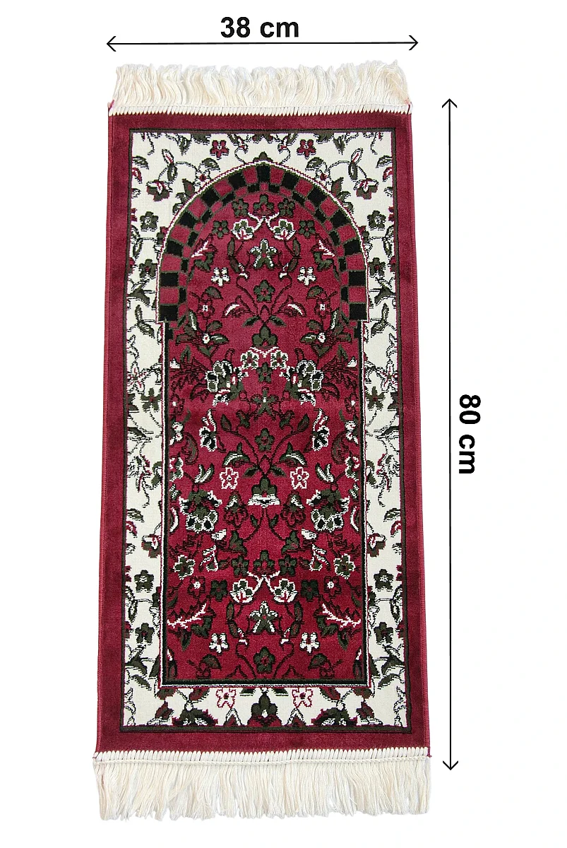 Ravza Desenli Küçük Boy Seccade - Kırmızı - 2