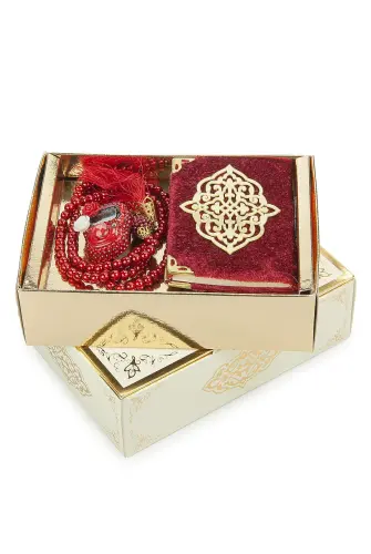 Red Stone Chanting - Pocket Size Arabic Yasin-i Şerif - Hajj Umrah Gift Set with Pearl Prayer Beads - 4